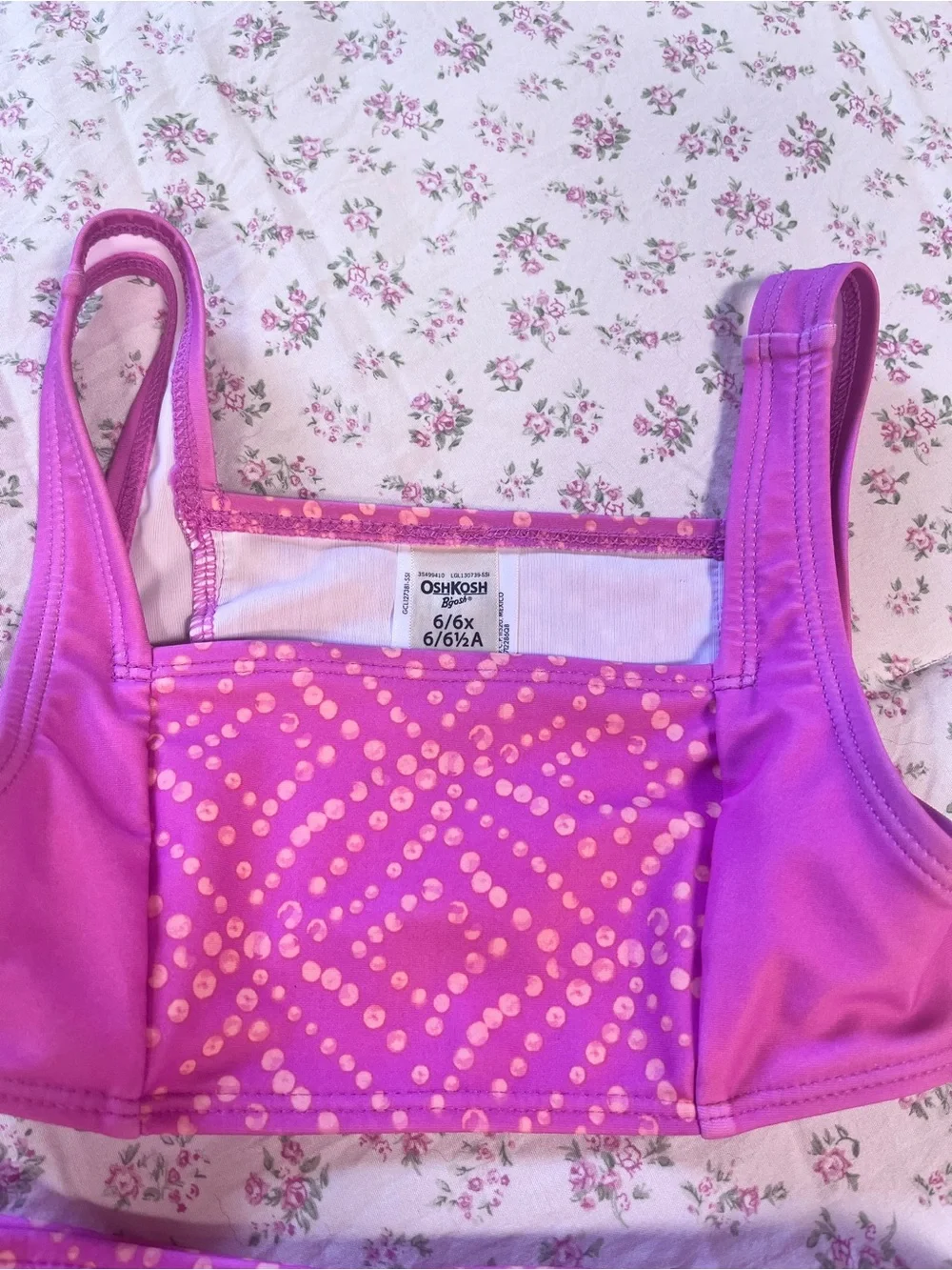 OshKosh B'gosh Pink Dot-Print 3-Piece Swim Set with Zip Rash Guard